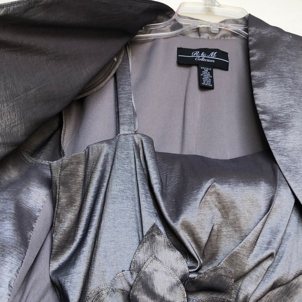 R & M Richard’s Collection 2 PC Metallic Dress and Blazer - Picture 4 of 8